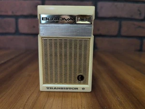 Vintage Bulova 6 Transistorradio - Art DECO-AM tragbar getestet creme weiß gold - Bild 1 von 15