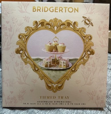 NIB Bridgerton Netflix Floral Tiered Tray, Multi-Color, 12 Inches Tea - Image 1 of 3