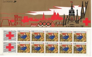 Carnet de 10 timbres Croix Rouge Française 1987 - Picture 1 of 3