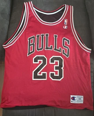 VINTAGE 90s Champion Michael Jordan Reversible Jersey Chicago Bulls 44 - Image 1 of 4