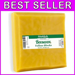 Triple Filtered Yellow Beeswax Blocks - Antibacterial 5 lb Bulk for DIY Projects - Picture 1 of 6