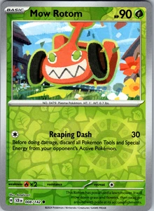 Mow Rotom Reverse Holo 008/142 SV07: Stellar Crown Common - NM - Picture 1 of 2