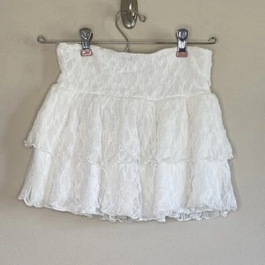 H&M White Lace Tiered Ruffle Lined Skirt Girls 8-10 NEW NWT - Picture 1 of 5