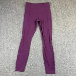 Athleta Tights Womens Small Purple Laser Cut Salutation Athletic Yoga Dance - Picture 1 of 14