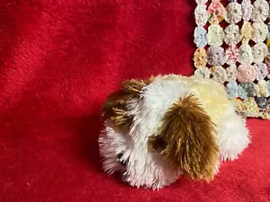 Stuffed Yellow Tan & White Puppy with Yellow Ribbon with Bell Collar - Picture 1 of 5