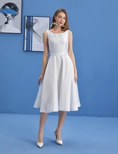 HBH Brautmoden Ärmellos Brautkleid, A-linie,zeitlos Modell,Reißverschluss,Ivory - Bild 1 von 5