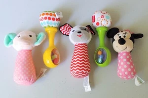 Disney Fisher Price Spark Create Imagine Plüsch Baby Rasseln Menge 5 KOSTENLOSER VERSAND - Bild 1 von 9