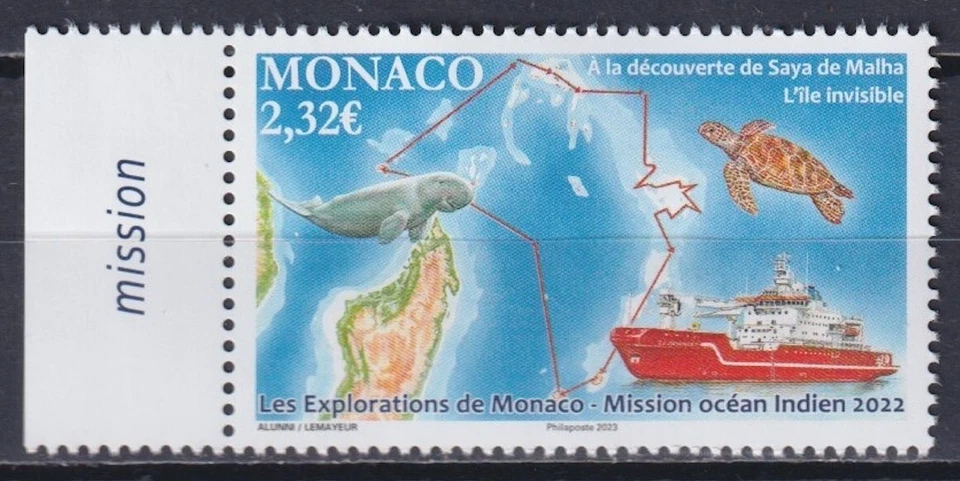 Monaco 2022 Fauna, Turtles, Ships, Mission in the Indian Ocean MNH** - Image 1 of 1