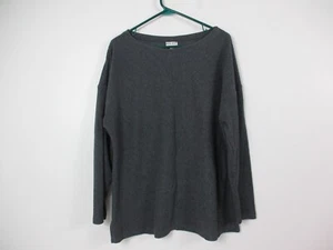 Ava & Viv Shirt Womens 1X Plus Gray Top Sweater Stretch Casual Ladies - Picture 1 of 14