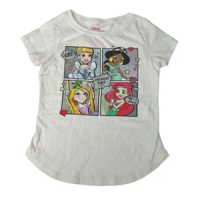 Camiseta Gráfica Disney Princess Comics Manga Corta Blanca Niñas XS 4/5 Foto 1 de 4