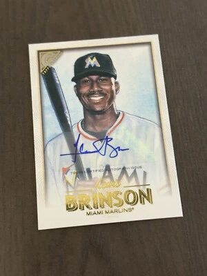 2018 Topps Gallery Autographs Insert #12 LEWIS BRINSON Signed Auto Baseball Card - Image 1 of 2