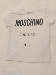 Moschino Corture Milano Kid T-Shirt Off White Pre-owned Sz 6 - Picture 1 of 7