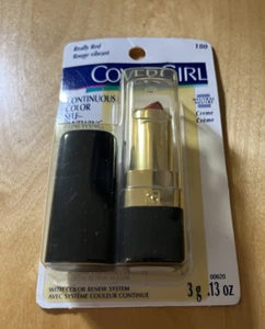 COVERGIRL CONTINUOUS COLOR CREAMS SELF-RENEWING LIPSTICK REALLY RED #180 RARE  - Picture 1 of 2