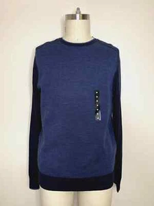 New Mens Apt. 9 Colorblock Blue Navy Crew Neck Sweater: size medium - Picture 1 of 2