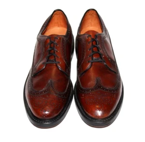 Men's British Walkers Custom Wingtip Brogue Dress Shoes Brown Leather  Size 13 A - Picture 1 of 10