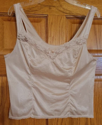 De Colección Estima Cami Talla 18W/20W Sedoso Antron III Nylon Encaje Ribete Coqueta Romántico Foto 1 de 4