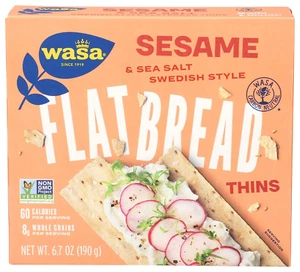 Flatbread Thins Crackers, Sesame and Sea Salt, 6.7 Ounce (Pack of 1) - Picture 1 of 12