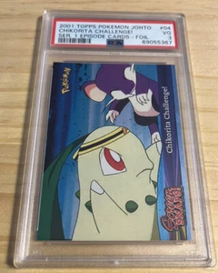 2001 Topps Pokemon Johto Series 1 #04 Chikorita Challenge Foil PSA 3 - Picture 1 of 2