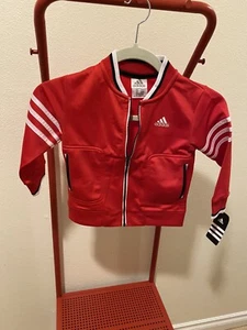 Adidas Baby Toddler Track Jacket Size 2T Full Zip Red - Picture 1 of 5