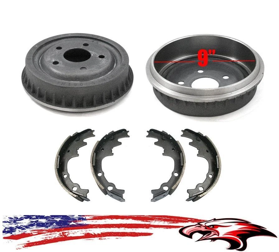 Smaller Size Rear 9" Drums & Brake Shoes for Rear Wheel Drive 83-94 Ford Ranger - Image 1 of 4