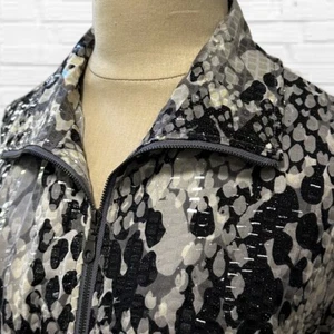 Snakeskin Print Jacket Womens 16W Full Zip Glossy Stretch Glam Animal Y2K NEW - Picture 1 of 13