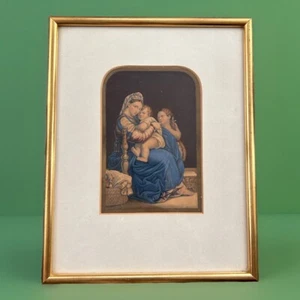 Religiöser Druck Die Heilige Familie Madonna und Kind gerahmt religiös christlich - Bild 1 von 11