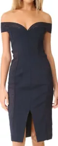 Nicholas Bandage Cold Shoulder Navy Midi Dress Size 2 - Picture 1 of 13