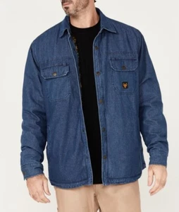 NWOT Hawx Men's Dark Wash Denim Lined Work Shirt Jacket Size 2XL - Picture 1 of 3