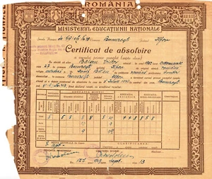Rumänien, 1948, Abschlusszeugnis / Diplom - Grundschule für Jungen Nr. 43 - Bild 1 von 2
