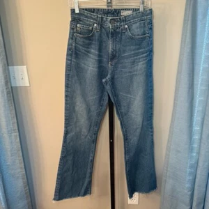 AG Adriano Goldschmied Alexxis Boot High Rise Vintage Fit Frayed Hem Jeans Sz 27 - Picture 1 of 10
