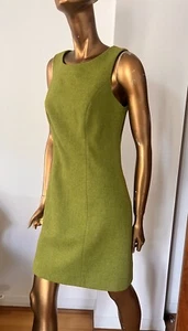 BODEN WOOL DRESS,BRITISH TWEED BY MOON MERINO WOOL DRESS,MOSS GREEN UK 12 US 8 R - Picture 1 of 12