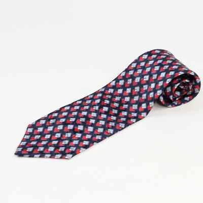 Corbata de cuello abstracta Adolfo para hombre multicolor azul marino y rojo Foto 1 de 3