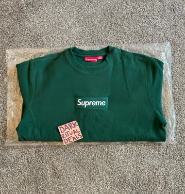Supreme Box Logo Cuello Redondo (Verde Bosque) - FW18 - RARO - Sin Stock Auténtico  Foto 1 de 2
