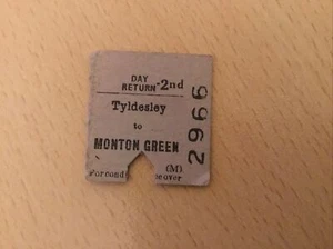Half. Railway . Ticket, (. Tyldesley. To. Monton. . Green, 65, ) No-16, - Picture 1 of 1