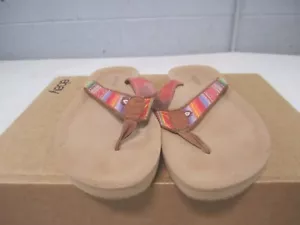 Minnetonka Sandals Womens 10 Brown Thong Flip Flop Beach Outdoors - Picture 1 of 8