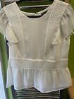 White Lace Trim Top. Size 14 By Limited Collection. New