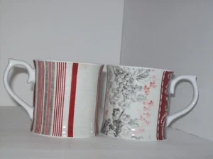 A PAIR OF PORCELAIN  ROSANNA "FRENCH LINEN" MUGS DISHWASHER AND MICROWAVE SAFE - Picture 1 of 4