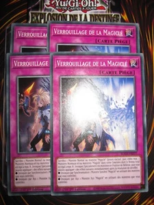 YU-GI-OH! PLAYSET (LOT DE 4) VERROUILLAGE DE LA MAGICLE BODE-FR077 FR 1ère éd - Picture 1 of 1