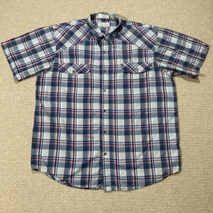Eighty Eight Western Shirt Mens XL Slim Fit Plaid Flap Pocket Pearl Snap USA - Picture 1 of 9