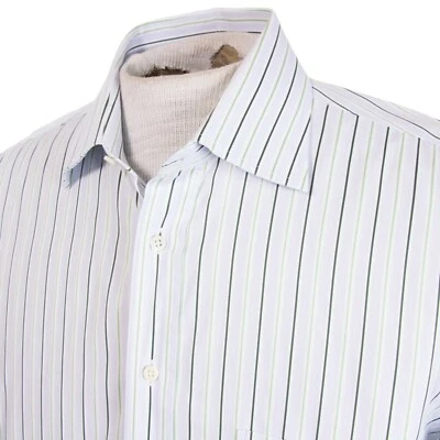 Camisa de vestir Canali para hombre 17 azul claro multicolor a cuadros manga larga con botones Foto 1 de 4