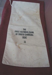 "THE FIRST NATIONAL BANK OF SOUTH CAROLINA" VTG. MONEY/ DEPOSIT BAG - Picture 1 of 2
