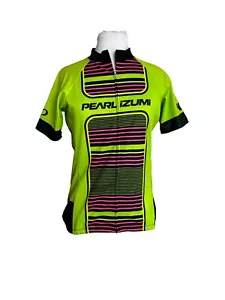 Pearl Izumi Elite Womens Cycling Bike Jersey Size Large Full Zip Green Pink New - Picture 1 of 10