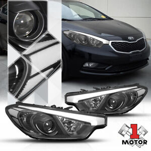 Black Housing Projector Headlight Head Lamp Clear Signal for 14-16 Forte 5 Koup