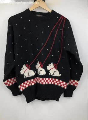 Suéter Charter Club Negro Terriers con Correa Lana De Gran Tamaño Para Hombre M De Colección Nuevo Con Etiquetas Foto 1 de 4
