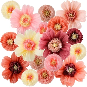 Crowye 12 Pcs Large Colorful Tissue Paper Flowers 20" Handcrafted Giant Fiest... - Picture 1 of 16