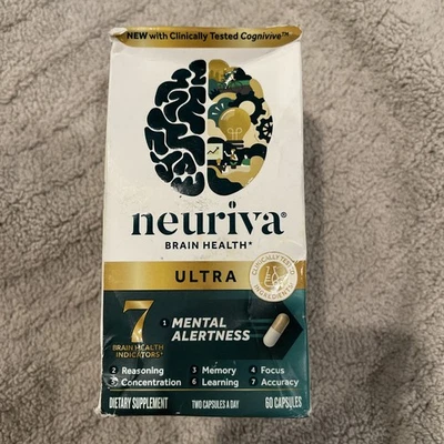 Neuriva Brain Health ULTRA 7 Alerta Mental Nuevo En Caja 60 Cápsulas Exp: 9/26 Foto 1 de 4