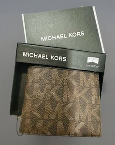 New Michael Kors Black Men’s Slim Bifold Andy Wallet,Retail 98 - Picture 1 of 3