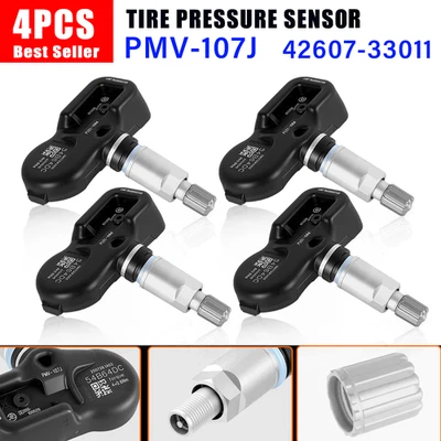4x Sensor de presión de neumáticos genuino TPMS 42607-33021/PMV-107J para Toyota FJ Cruiser Foto 1 de 4