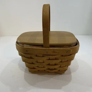 2006 Longaberger Blackberry Basket With Plaid Liner, Protector And Lid - Picture 1 of 8