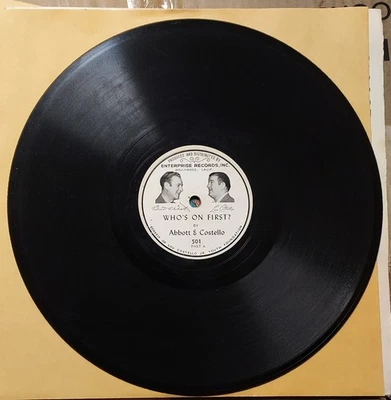 COMEDY 78 rpm picture record: ABBOTT & COSTELLO Who's On First, Parts A & B - Image 1 of 3